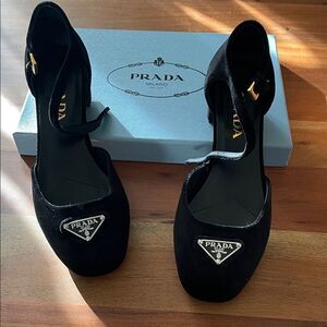 Prada Women's Black Suede Heels